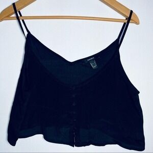 Forever 21‎ Black Cropped Top Size Large